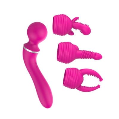 Stimulator Klitoris Multi-Head yang dapat diisi ulang G-spot Vibrator Vagina bergetar Untuk Wanita Cinta Seks