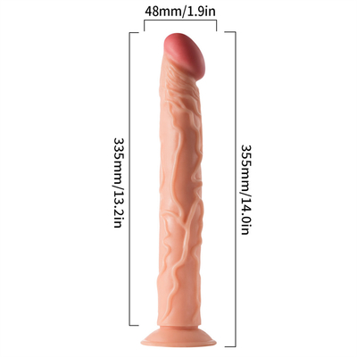 Dildos realistis dengan cangkir sedot besar untuk wanita