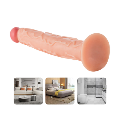 Dildos realistis dengan cangkir sedot besar untuk wanita