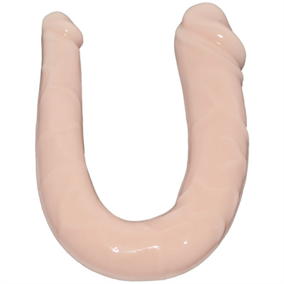 Dildo TPE Medis Dildo Bentuk U Penis Kepala Ganda Untuk Masturbasi Wanita