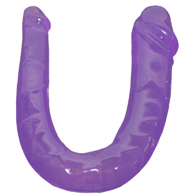 Dildo TPE Medis Dildo Bentuk U Penis Kepala Ganda Untuk Masturbasi Wanita