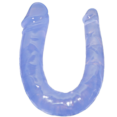 Dildo TPE Medis Dildo Bentuk U Penis Kepala Ganda Untuk Masturbasi Wanita