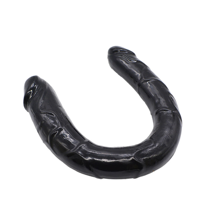 Dildo TPE Medis Dildo Bentuk U Penis Kepala Ganda Untuk Masturbasi Wanita