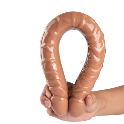 Jellies-Realistic Double Dong Adult Dildo Sex Toys untuk Lesbian Waterproof Flexible Dildo untuk Wanita Vaginal G-spot dan An