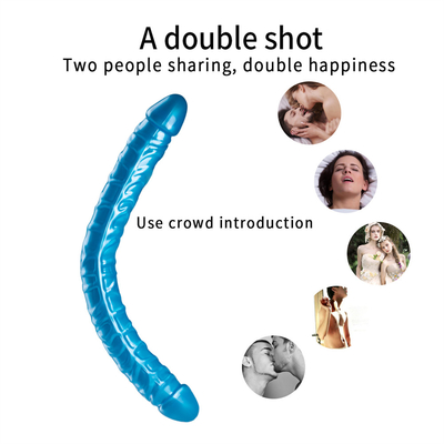 Jellies-Realistic Double Dong Adult Dildo Sex Toys untuk Lesbian Waterproof Flexible Dildo untuk Wanita Vaginal G-spot dan An