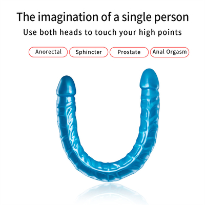 Jellies-Realistic Double Dong Adult Dildo Sex Toys untuk Lesbian Waterproof Flexible Dildo untuk Wanita Vaginal G-spot dan An