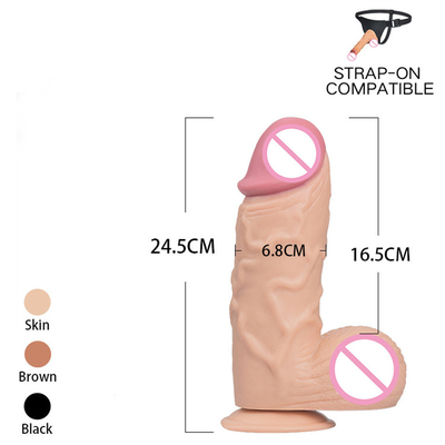 Soft Big Silicone Dildo Realistis Suction Cup Pria Penis buatan untuk Wanita