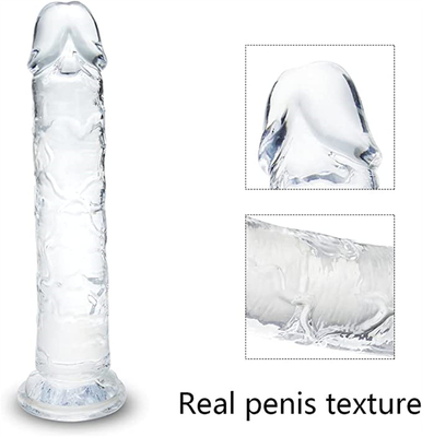 Realistis Jelly Dildo untuk pemula, 7 inci Crystal G-Spot Dildos, Fleksibel Penis Penis dengan Suction Cup untuk Hand Free Pl