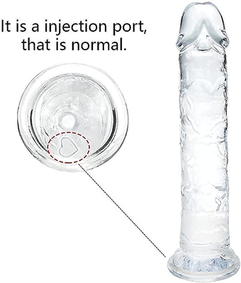Realistis Jelly Dildo untuk pemula, 7 inci Crystal G-Spot Dildos, Fleksibel Penis Penis dengan Suction Cup untuk Hand Free Pl