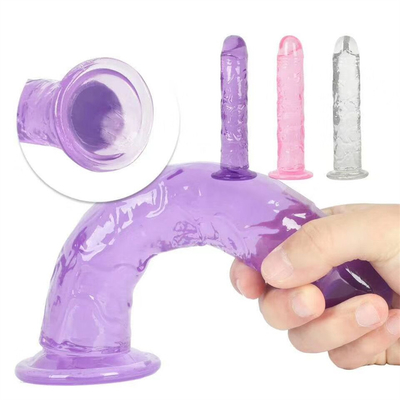 Realistis Jelly Dildo untuk pemula, 7 inci Crystal G-Spot Dildos, Fleksibel Penis Penis dengan Suction Cup untuk Hand Free Pl