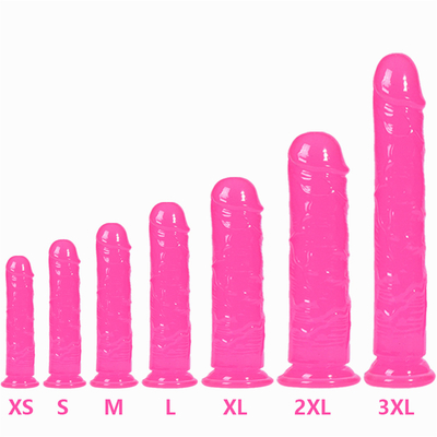 Realistis Jelly Dildo untuk pemula, 7 inci Crystal G-Spot Dildos, Fleksibel Penis Penis dengan Suction Cup untuk Hand Free Pl