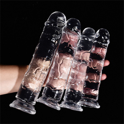 Realistis Jelly Dildo untuk pemula, 7 inci Crystal G-Spot Dildos, Fleksibel Penis Penis dengan Suction Cup untuk Hand Free Pl