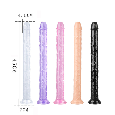 Realistis Jelly Dildo untuk pemula, 7 inci Crystal G-Spot Dildos, Fleksibel Penis Penis dengan Suction Cup untuk Hand Free Pl