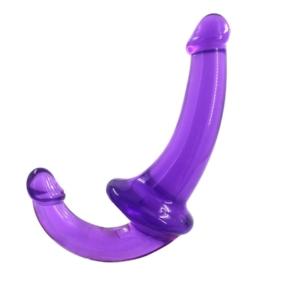 Erotis Double Ended Transparansi Tinggi TPE Penis Strapon Penis Lesbian Sex Toys Strapless Dildo