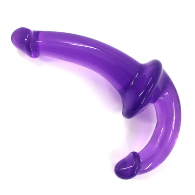 Erotis Double Ended Transparansi Tinggi TPE Penis Strapon Penis Lesbian Sex Toys Strapless Dildo