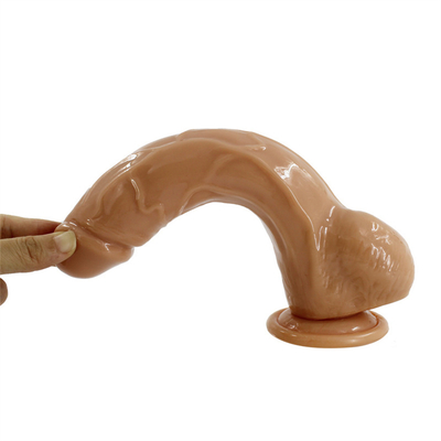 Penis besar seperti kehidupan dengan cangkir hisap yang kuat Dildo untuk bebas tangan Penis dengan poros melengkung dan bola untuk vagina
