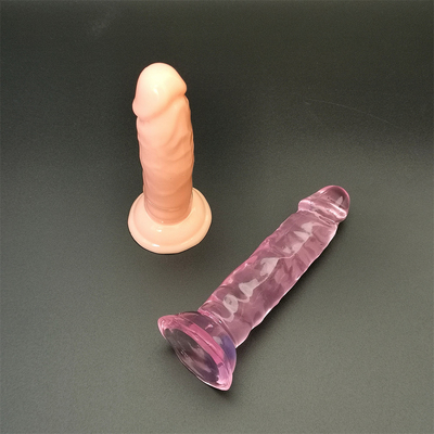 Jelly kecil dildo cangkir sedot wanita masturbasi realistis penis G-titik orgasme anal colokan mainan seks untuk wanita dewasa produk