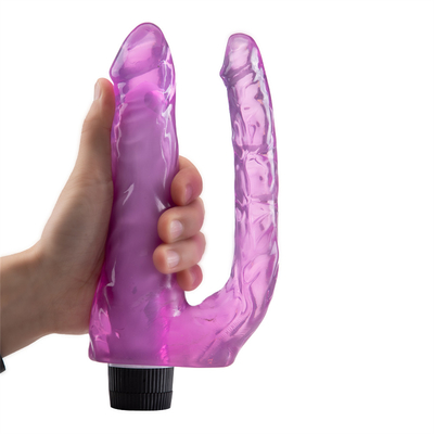 Baru Datang Permainan Seks Wanita Bergetar Double Dildo TPE Vibrator Di Promosi