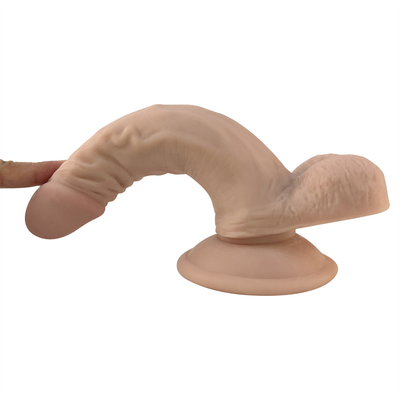 7 Inch Soft Double Layered Medical Silicone Super Realistis Dildo Untuk Wanita Penis buatan kecil