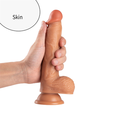 Kulit Rasa Realistis Dildo Bahan Lembut Besar Penis Besar Dengan cangkir hisap Mainan Seks untuk Wanita Wanita Masturbasi