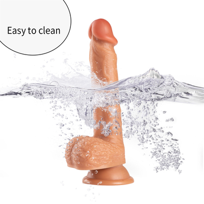 Kulit Rasa Realistis Dildo Bahan Lembut Besar Penis Besar Dengan cangkir hisap Mainan Seks untuk Wanita Wanita Masturbasi