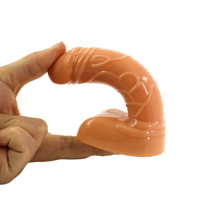 Realistis Mini Ukuran 11cm Anal Dildo dengan Cup Suction Vagina Dildo Silikon Gratis Sampel Produk Seks Pria Dildo