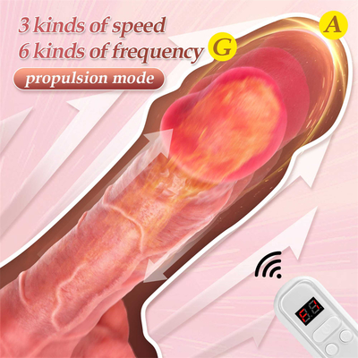 Wireless remote control penis silikon wanita masturbasi produk dewasa mainan seks pemanasan telescopic dildo vibrator