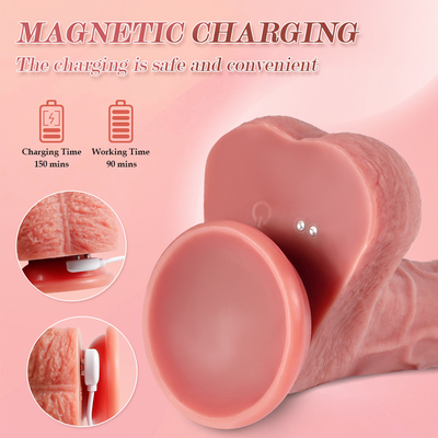 Wireless remote control penis silikon wanita masturbasi produk dewasa mainan seks pemanasan telescopic dildo vibrator