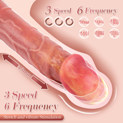 Wireless remote control penis silikon wanita masturbasi produk dewasa mainan seks pemanasan telescopic dildo vibrator