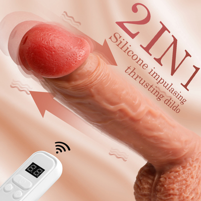 Dildo realistis untuk wanita dengan dasar cangkir sedot yang membesar Penis fleksibel dengan poros melengkung dan bola untuk vagina G-spot dan A