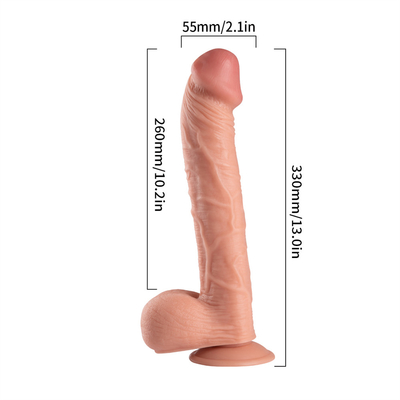 12 Inci Besar Hitam Raksasa Dildo Realistis Untuk Wanita Seks, PVC Dildo Dengan Kuat Suction Cup