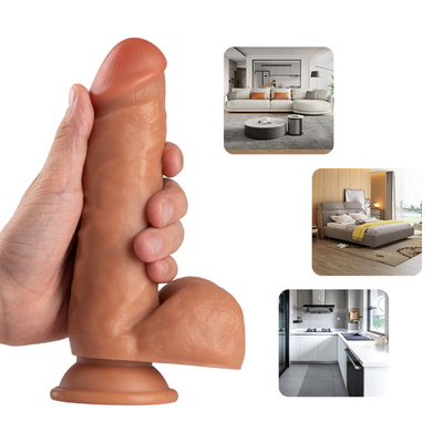 Toko Online Pemasok Cina 7.88X1.58 Inci Mainan Seks Super Besar Penis Lembut Realistis Silicone PVC Dildo Untuk Wanita