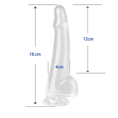 Realistis Jelas Dildo 8,6 inci Transparan kecil glans besar tebal dildo dengan cangkir sedot fleksibel Jelly Penis Dong Seks To