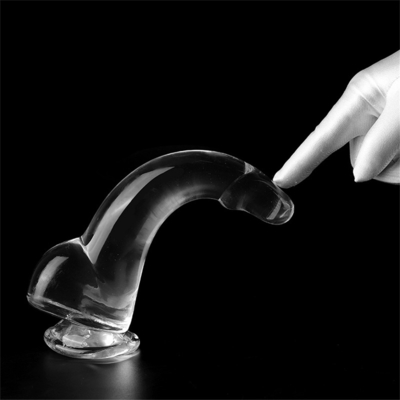 Realistis Jelas Dildo 8,6 inci Transparan kecil glans besar tebal dildo dengan cangkir sedot fleksibel Jelly Penis Dong Seks To