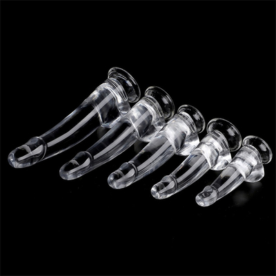 Realistis Jelas Dildo 8,6 inci Transparan kecil glans besar tebal dildo dengan cangkir sedot fleksibel Jelly Penis Dong Seks To