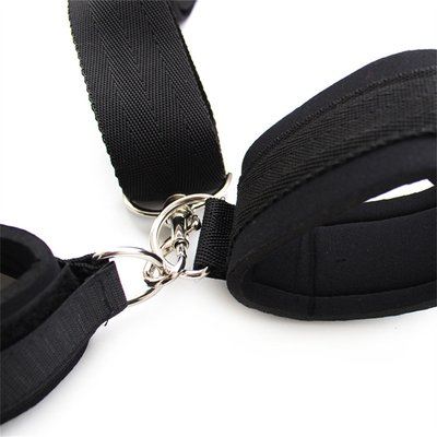 Hitam 2-in-1 Erotika Kembali Kembali Pegang Kaki Silicone Solid Gag Bagian Atas Tubuh Perbudakan Mainan BDSM Pasangan Flirting Tools