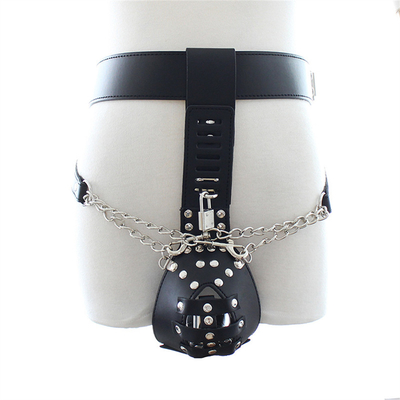 PU Kulit Pria Keistimewaan Sabuk dengan bergetar Anal Plug Harness