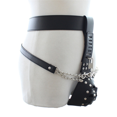 PU Kulit Pria Keistimewaan Sabuk dengan bergetar Anal Plug Harness