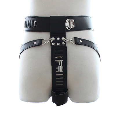 PU Kulit Pria Keistimewaan Sabuk dengan bergetar Anal Plug Harness