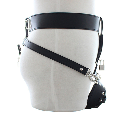 PU Kulit Pria Keistimewaan Sabuk dengan bergetar Anal Plug Harness