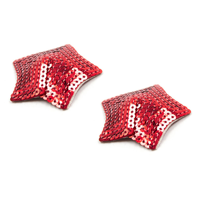 Sequin Silikon yang dapat digunakan kembali Adhesive Nipple Cover Pasties Bra With Tassel Star Pasties Nipple Covers