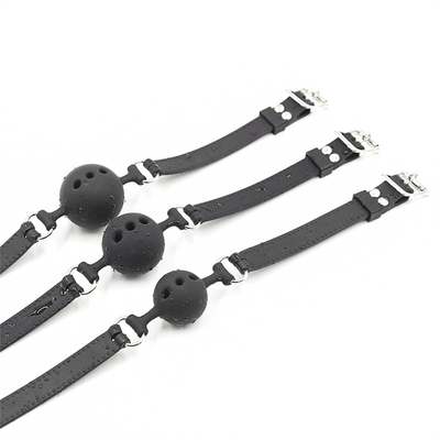 Silikon Ball Gag, napas mulut gag dengan sabuk silikon untuk Adult Play
