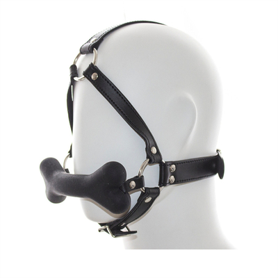 SM Dog Bone Mouth Gag Plug Silikon BDSM Kulit Pasangan Menggoda Mainan Pengendalian Dewasa Untuk Pasangan