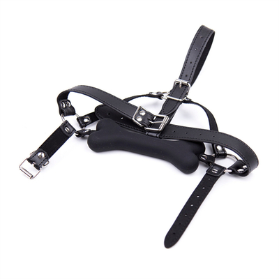 SM Dog Bone Mouth Gag Plug Silikon BDSM Kulit Pasangan Menggoda Mainan Pengendalian Dewasa Untuk Pasangan