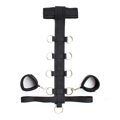 Bondage Harness Fashion Gothic Collar, PU Seksi Punk Choker dengan Alloy Heart Dangle untuk Wanita