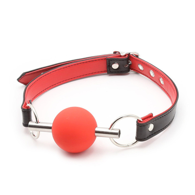 Dewasa SM Bondage Gear Mulut Bola Gag Dengan PU Kulit Tali Fetish Pasangan Restraint Mainan