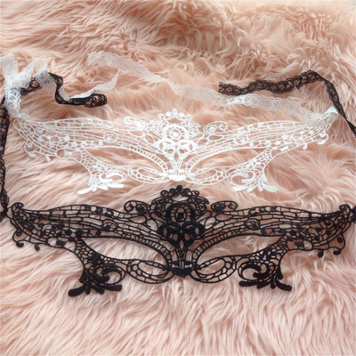 Topeng mata renda berongga Bar malam pertunjukan alat peraga Masquerade Ball Hitam Topeng renda seksi