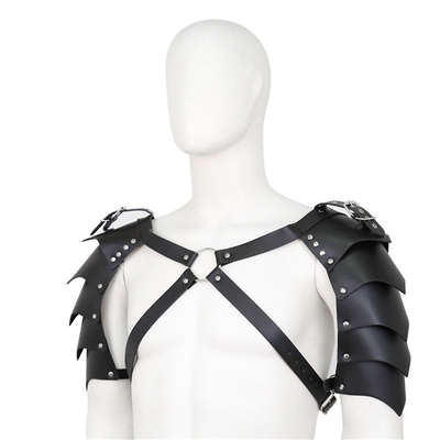 Desain terbaru keren BDSM Perbudakan Fetish Pria tali bahu kulit palsu Gay Hitam Pakaian dada