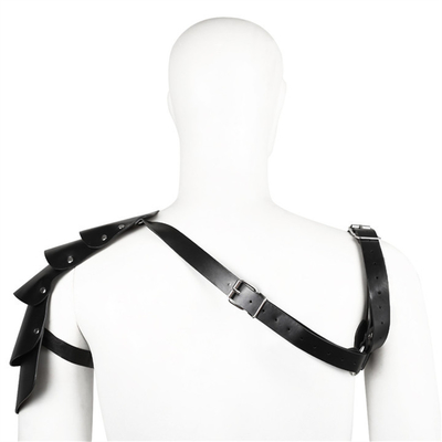 Pria PU Kulit Cosplay Harness, Viking Warrior Shoulder Belt, Knight Cosplay Kostum, Aksesoris Renaissance, Gothic