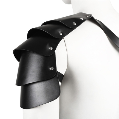 Pria PU Kulit Cosplay Harness, Viking Warrior Shoulder Belt, Knight Cosplay Kostum, Aksesoris Renaissance, Gothic